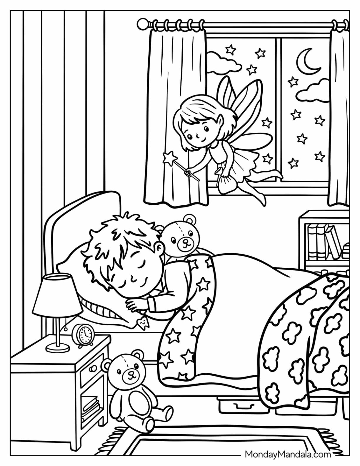 Tooth Fairy Sleeping Over a Sleeping Child