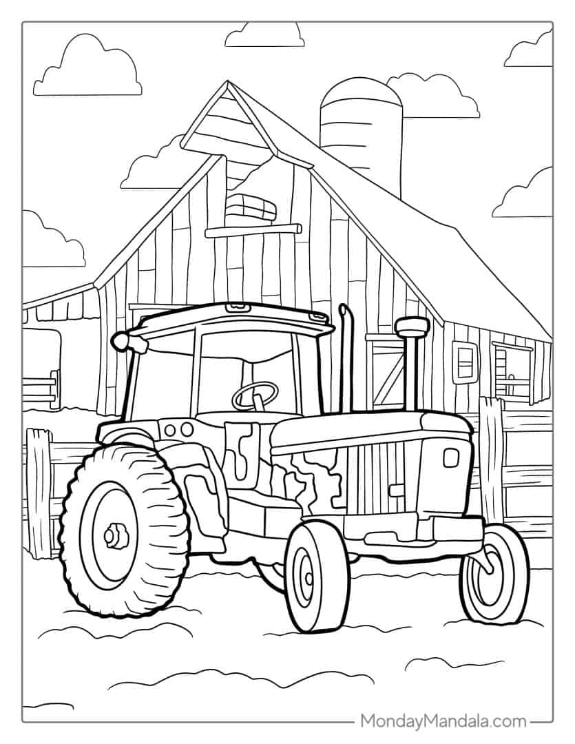40 Tractor Coloring Pages (Free PDF Printables)