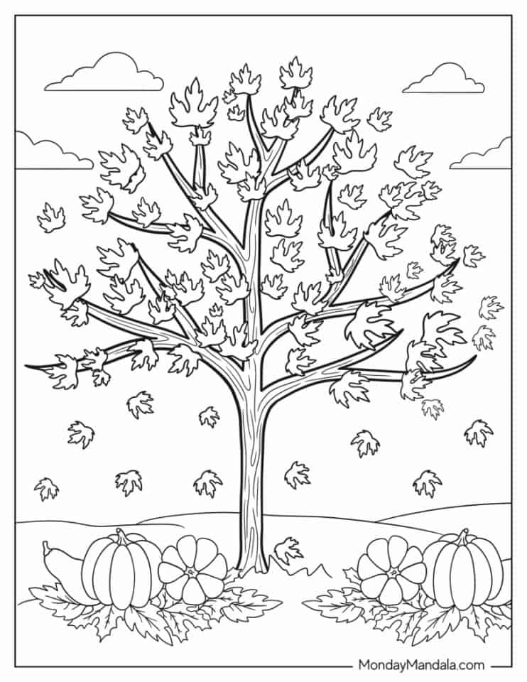 82 Autumn Fall Coloring Pages Free PDF Printables 