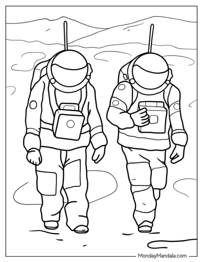 20 Astronaut Coloring Pages (Free PDF Printables)