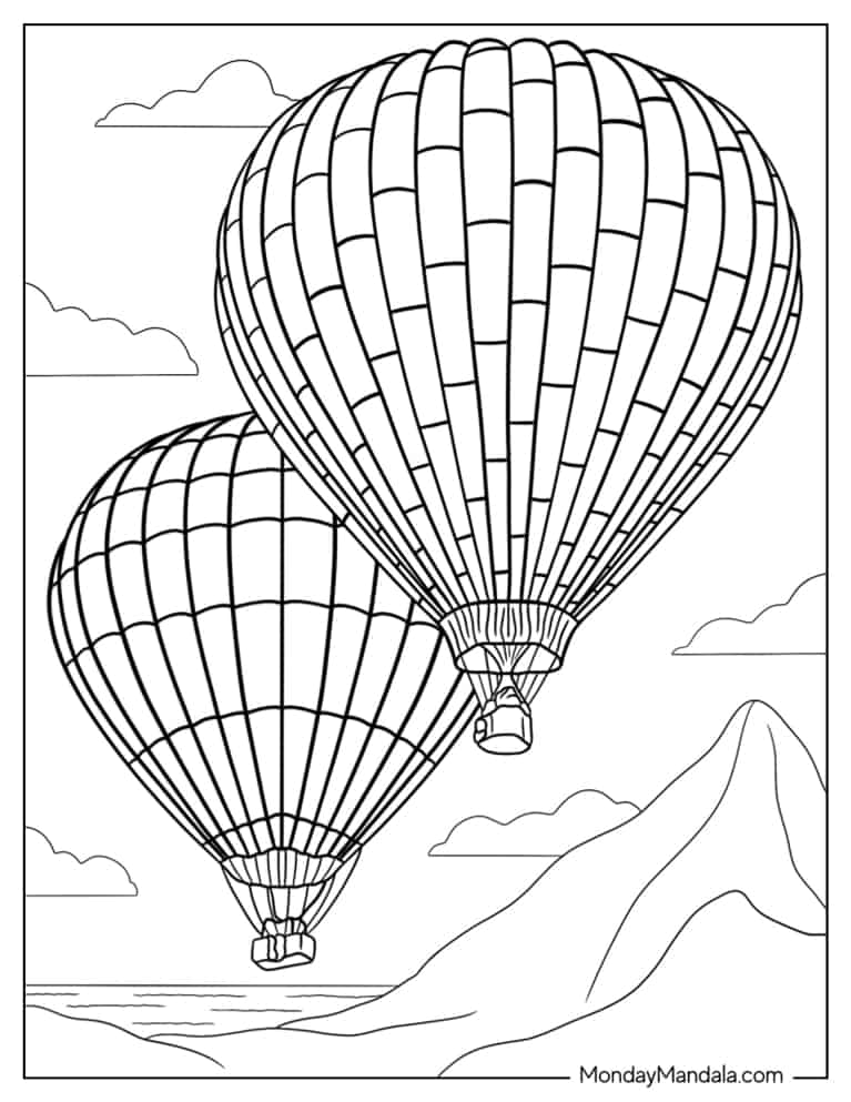 Hot Air Balloon Template Printable Hot Air Balloon Template Printable