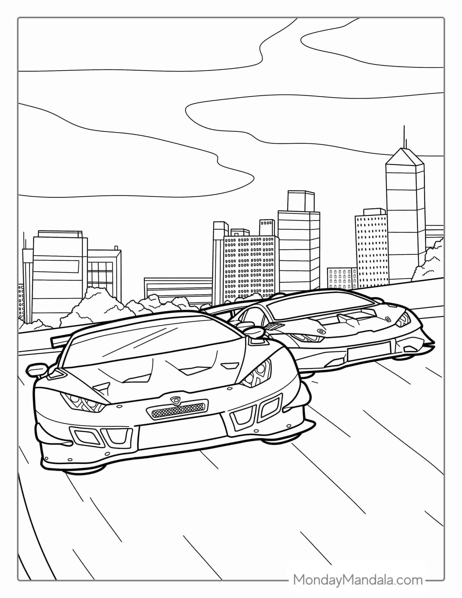 Lamborghini Race Car Coloring Pages Lamborghini Race Car Coloring Pages