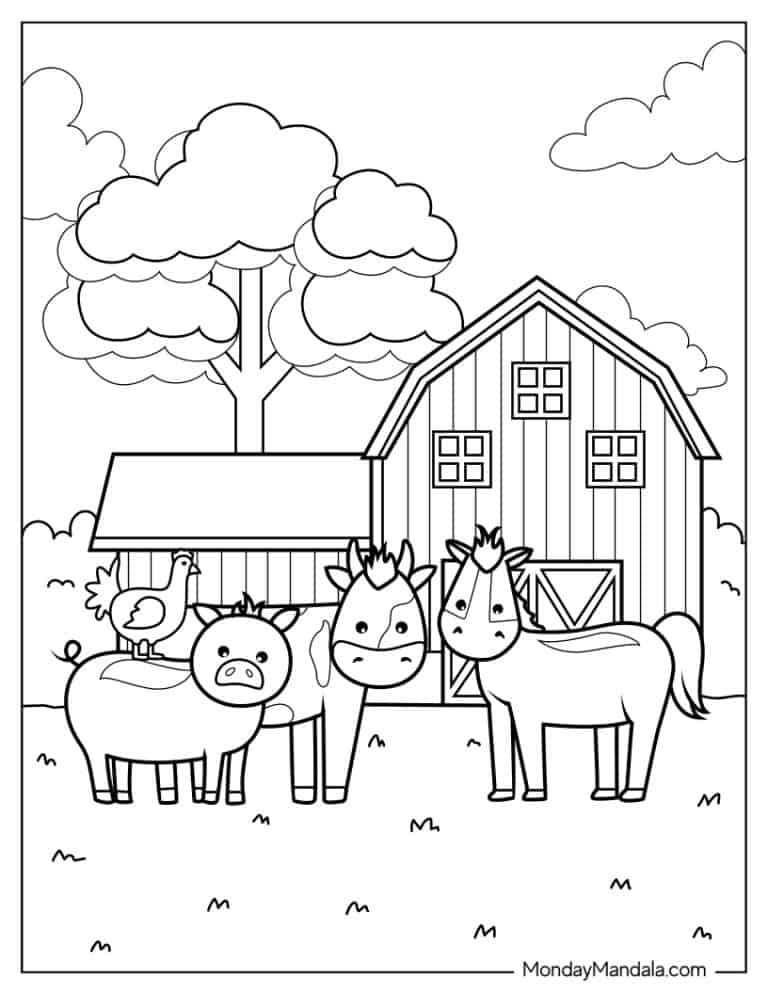 Farm Animal Coloring Pages For Toddlers Printable Printable Free Farm Animal Coloring Pages For Toddlers Printable Printable Free