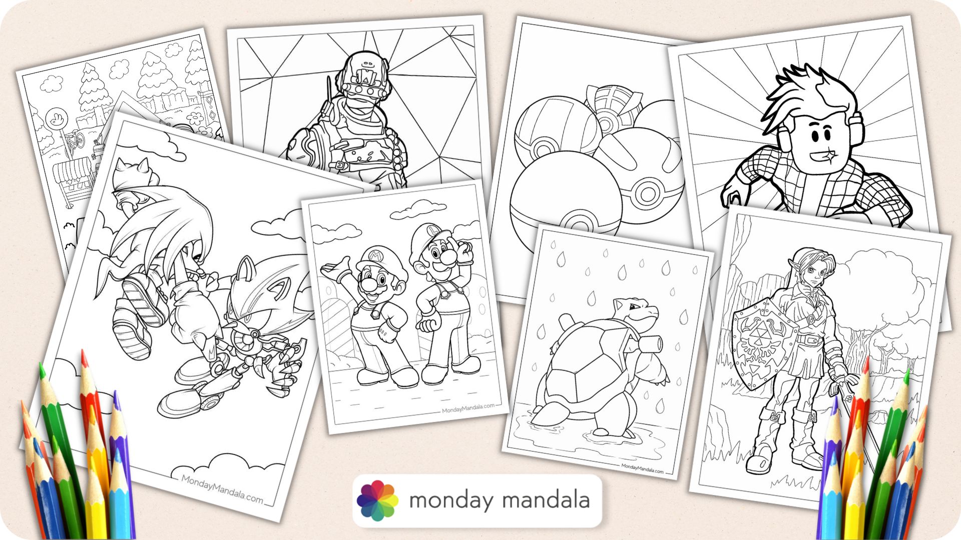 Free Video Game Coloring Pages for a Pixel-Perfect Day [Printables] -   Blog