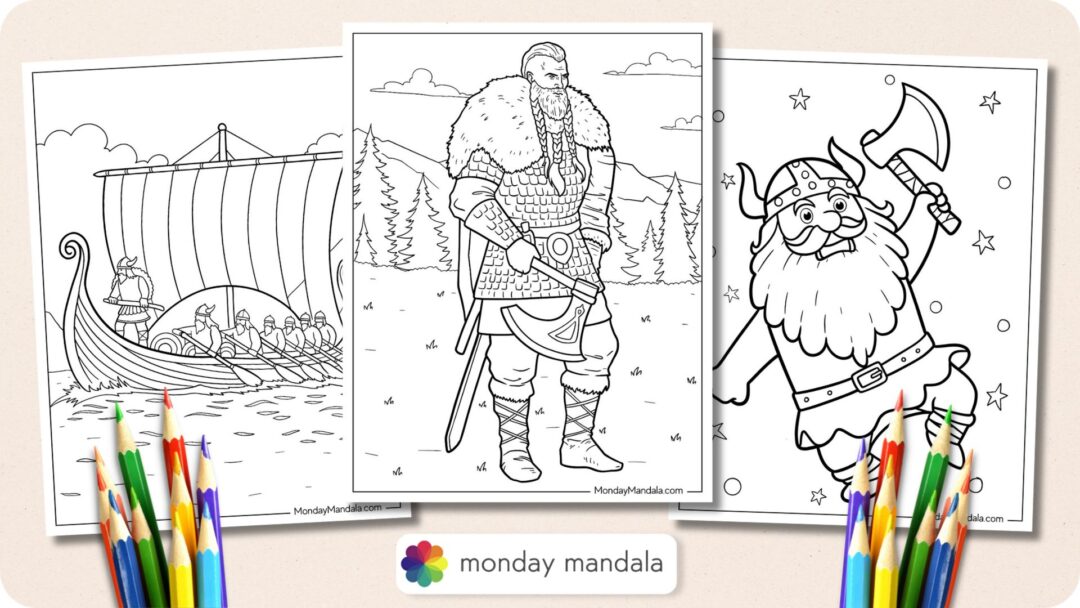 20 Viking Coloring Pages (Free PDF Printables)