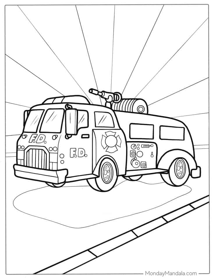 26 Fire Truck Coloring Pages (Free PDF Printables)