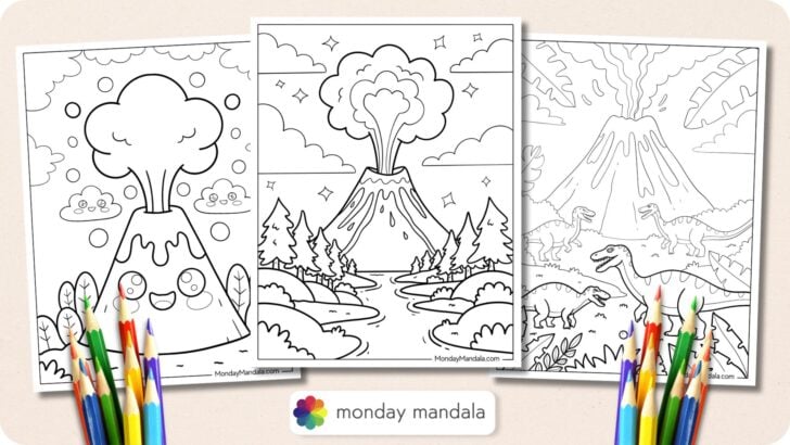Volcano Coloring Pages Featured Image v2