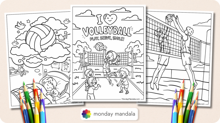 Volleyball Coloring Pages Featured Image v2
