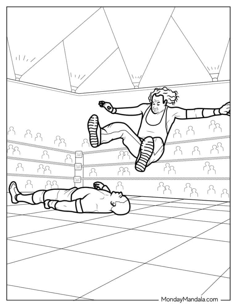28 Wrestling & WWE Coloring Pages (Free PDF Printables)