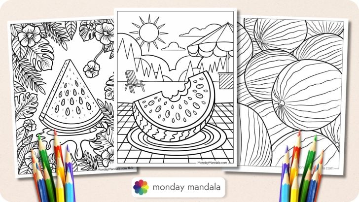Watermelon Coloring Pages Featured Image v2