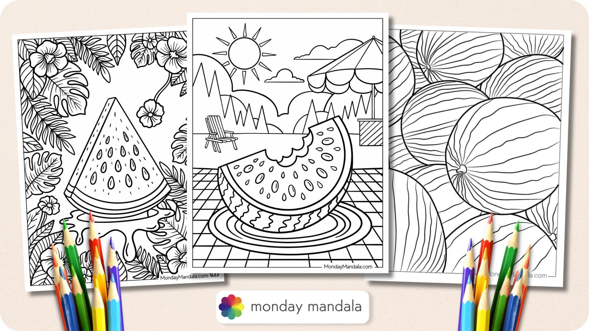 Watermelon Coloring Pages Featured Image v2