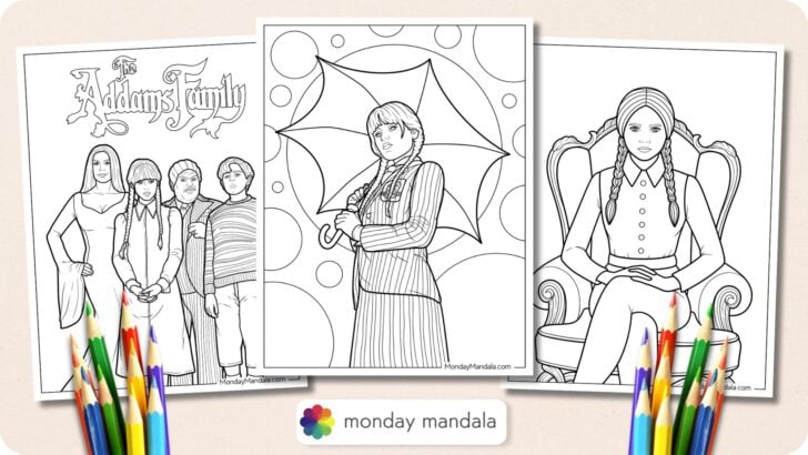 Wednesday Coloring Pages Featured Image v2