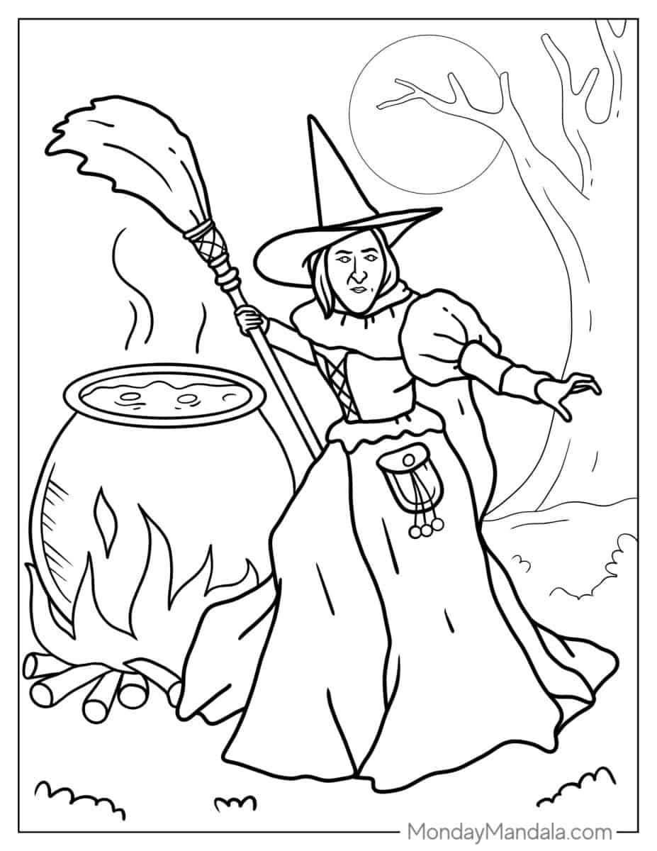 Wicked Witch Colouring Pages Wicked Witch Colouring Pages