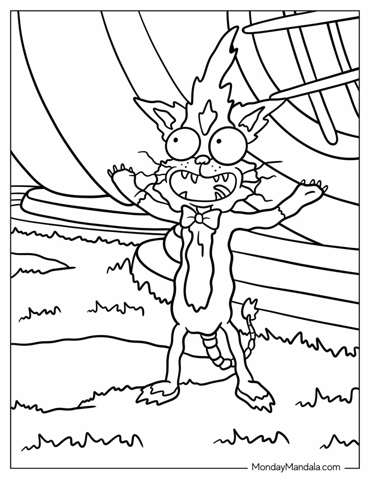 Wild Alien Cat Squanchy Rick and Morty Coloring Page