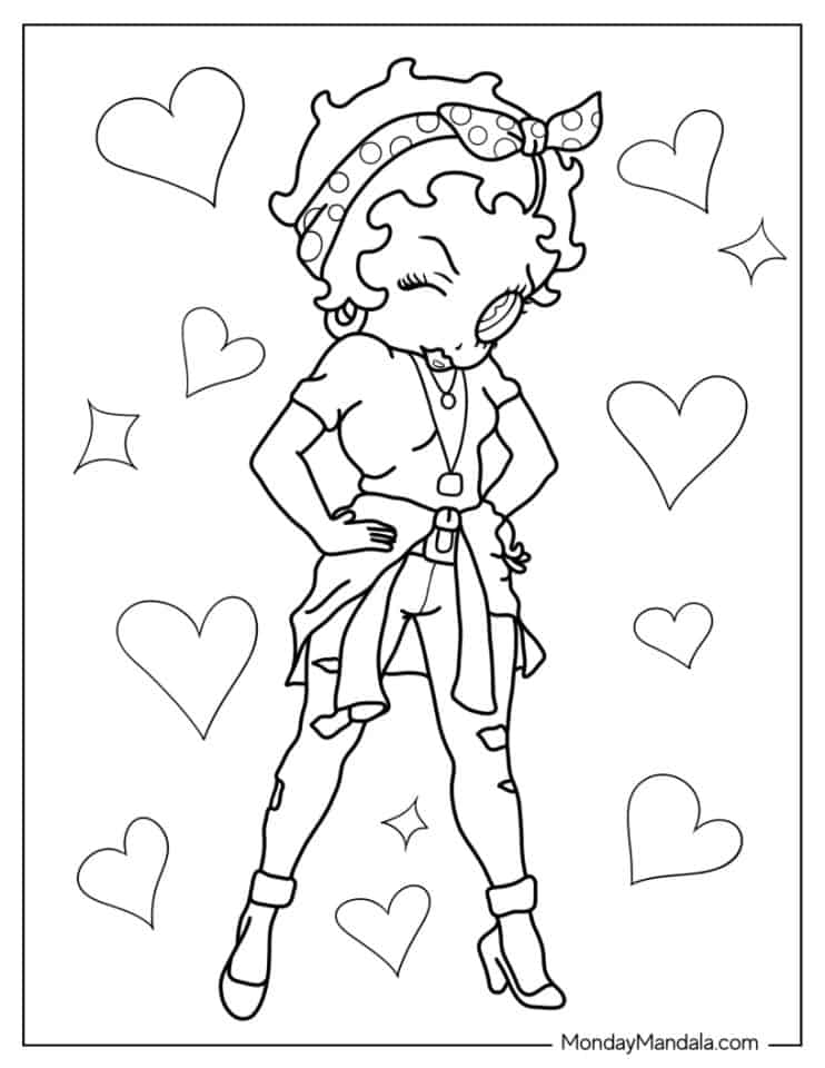 20 Betty Boop Coloring Pages (Free PDF Printables)
