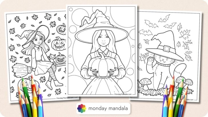 Witch Coloring Pages Featured Image