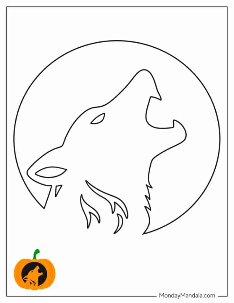 Free Printable Wolf Pumpkin Carving Patterns