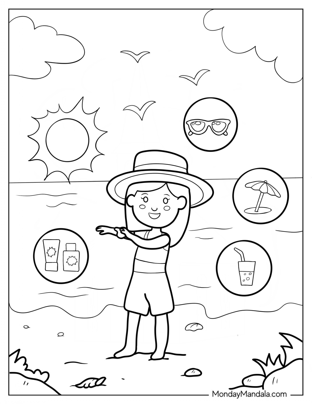 Pages Coloring Sunscreen Colouring Sun Safety Activities Sunsmart 
