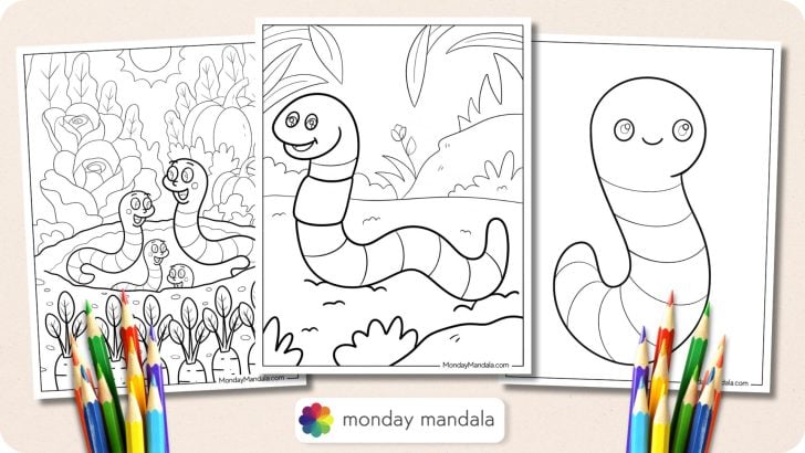 Worm Coloring Pages Featured Image v2