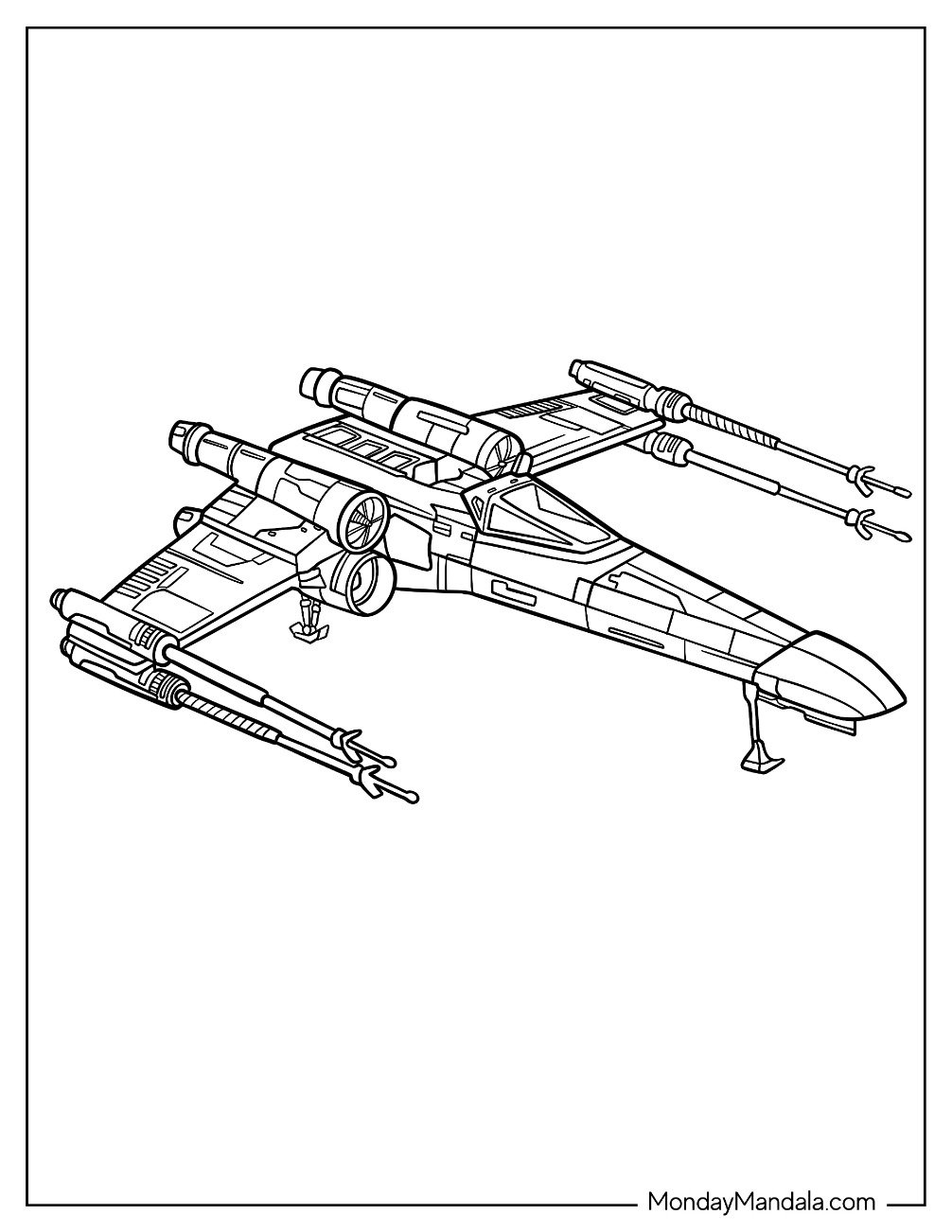 Luke Skywalker Coloring Page Of X Wing Rebel Alliance Starfighter