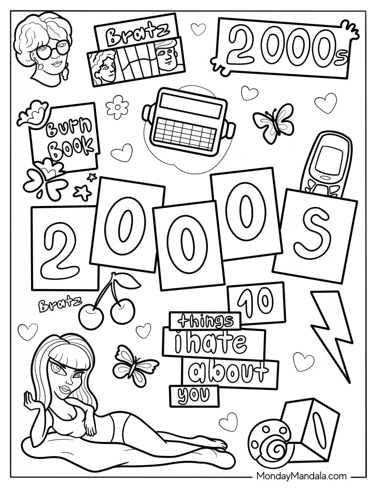 20 Y2K Coloring Pages Free PDF Printables 