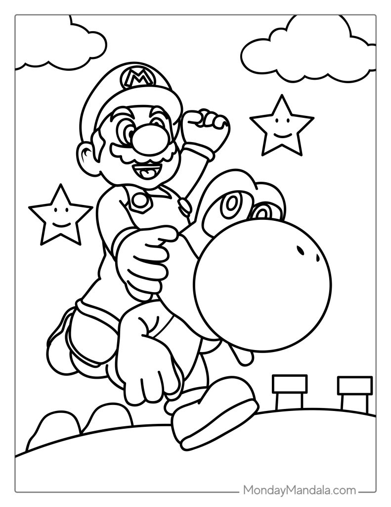 Coloring Book Pages Dive Into The World Of Mario