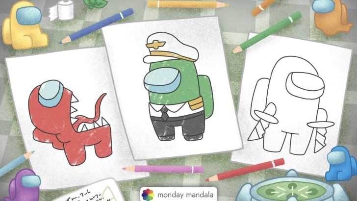 among us coloring pages featured image