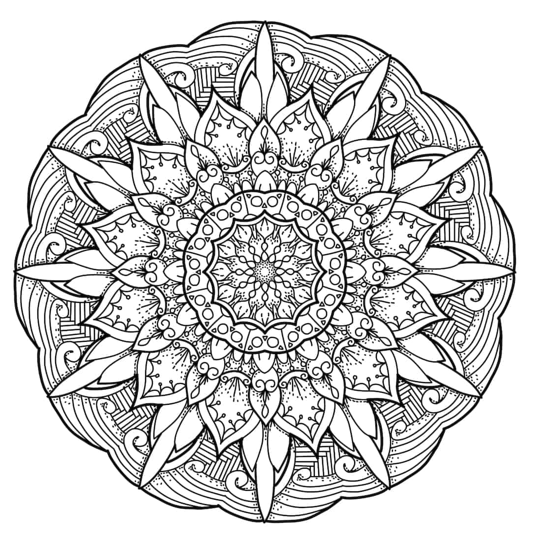 Free coloring pages for you to print - Monday Mandala