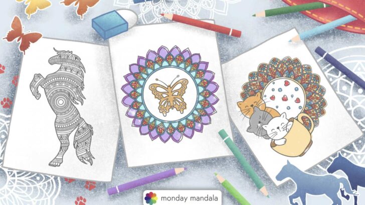 animal mandala coloring pages featured image