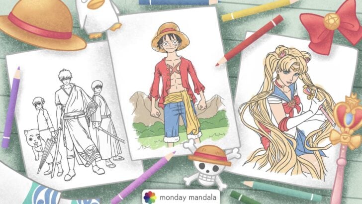 anime coloring pages featured image
