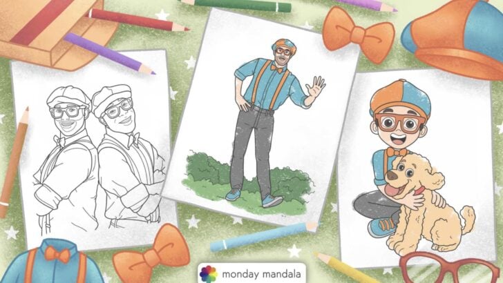 blippi coloring pages featured image