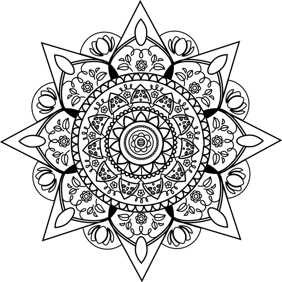 Free coloring pages for you to print - Monday Mandala