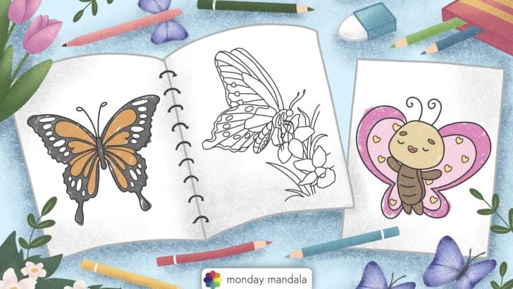 butterfly coloring pages featured image