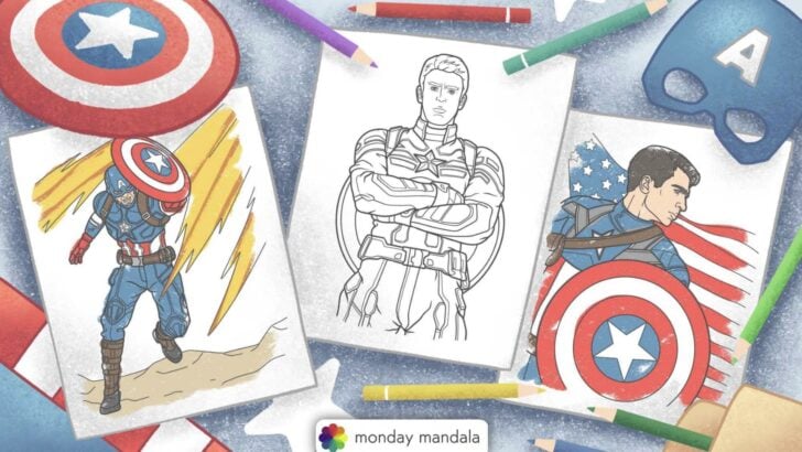 captain america coloring pages feature image