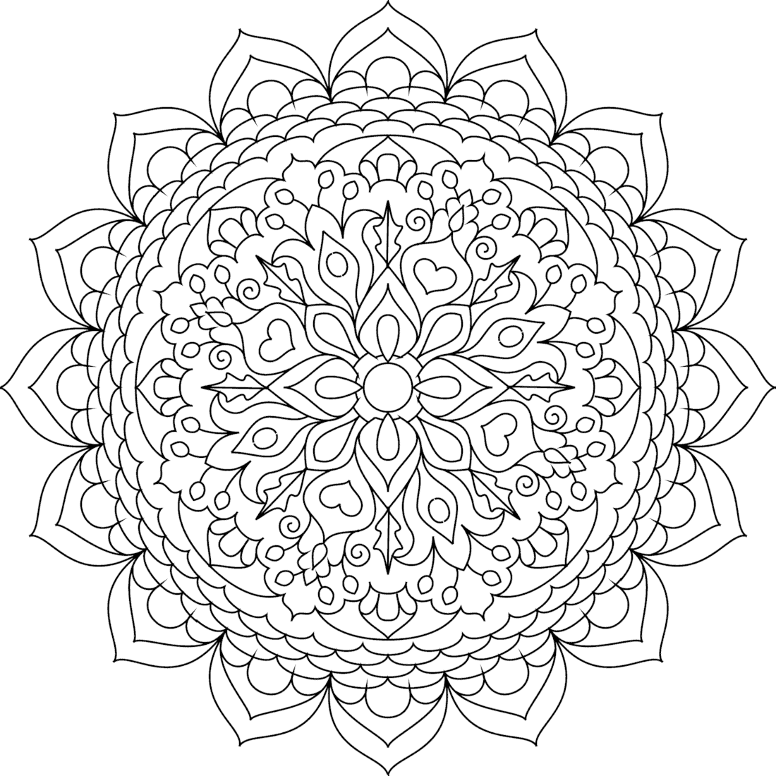 Free coloring pages for you to print - Monday Mandala