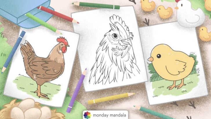 chicken coloring pages featured image