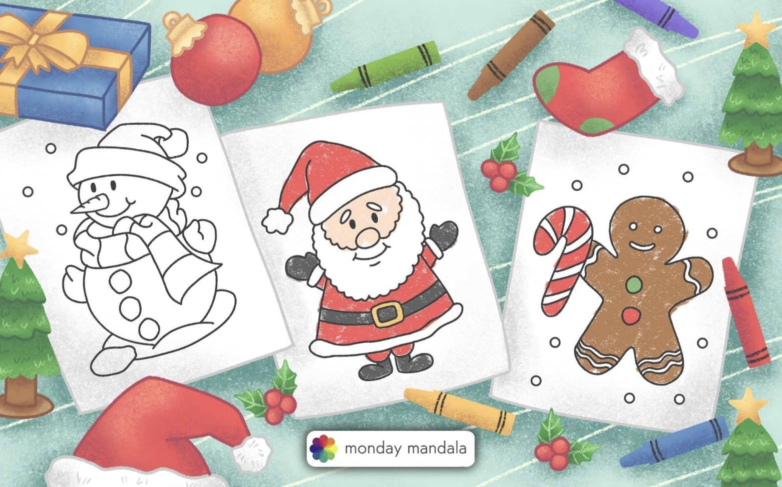  Christmas Bold and Easy Large Print Coloring Book: Big