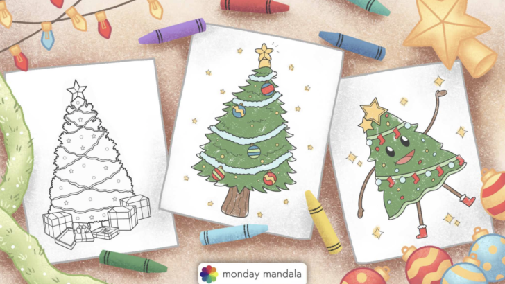 christmas tree coloring pages featured image
