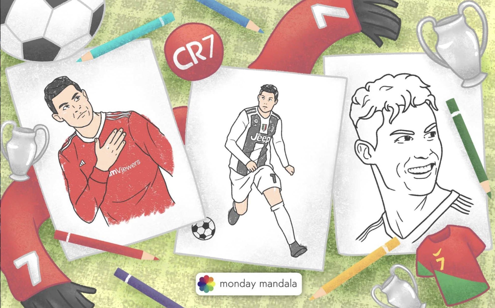 Cristiano Ronaldo Pen Drawing - Real Madrid 