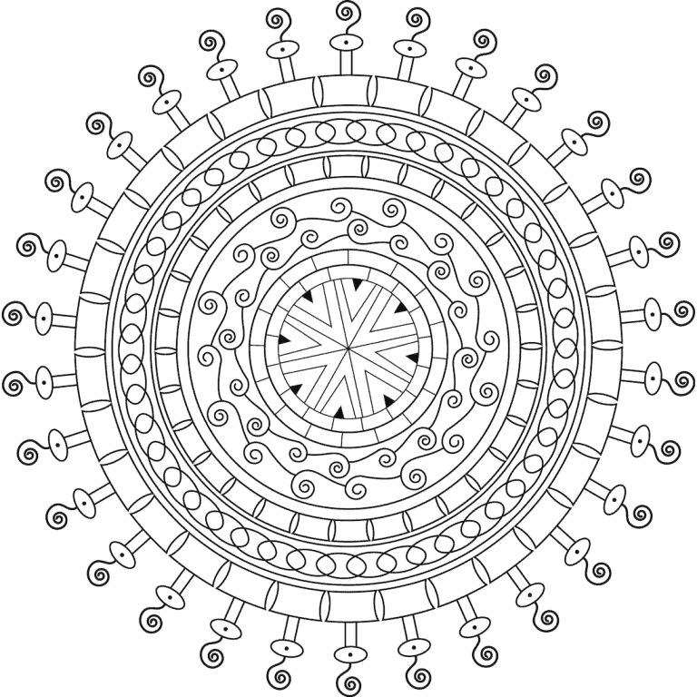 Free coloring pages for you to print Monday Mandala