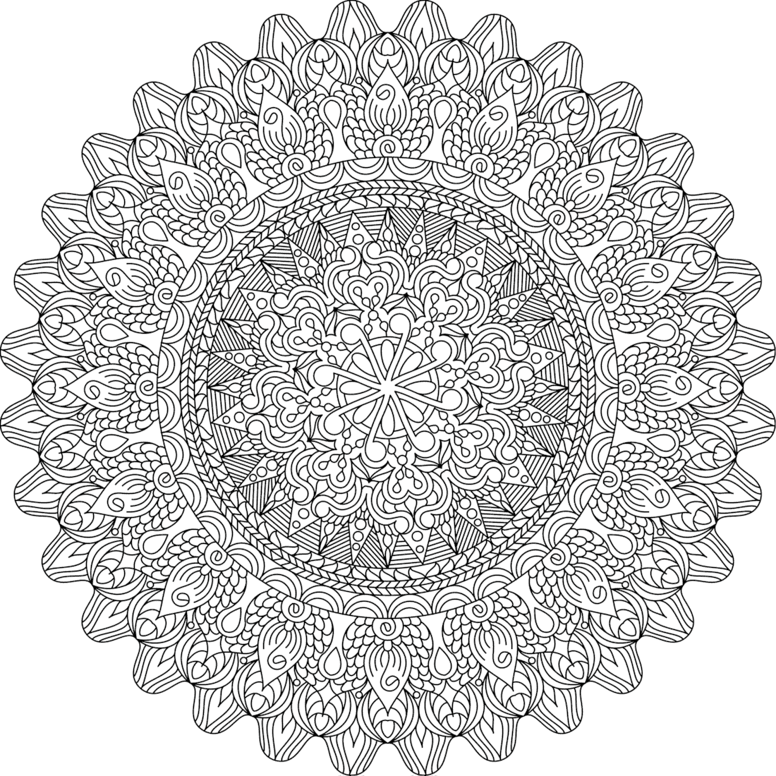 Free coloring pages for you to print - Monday Mandala