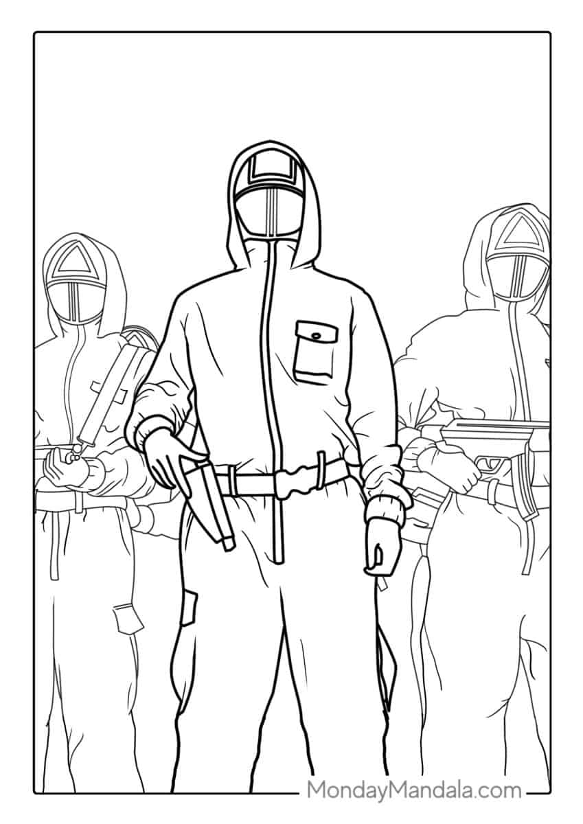 29 Squid Game Coloring Pages (Free PDF Printables)