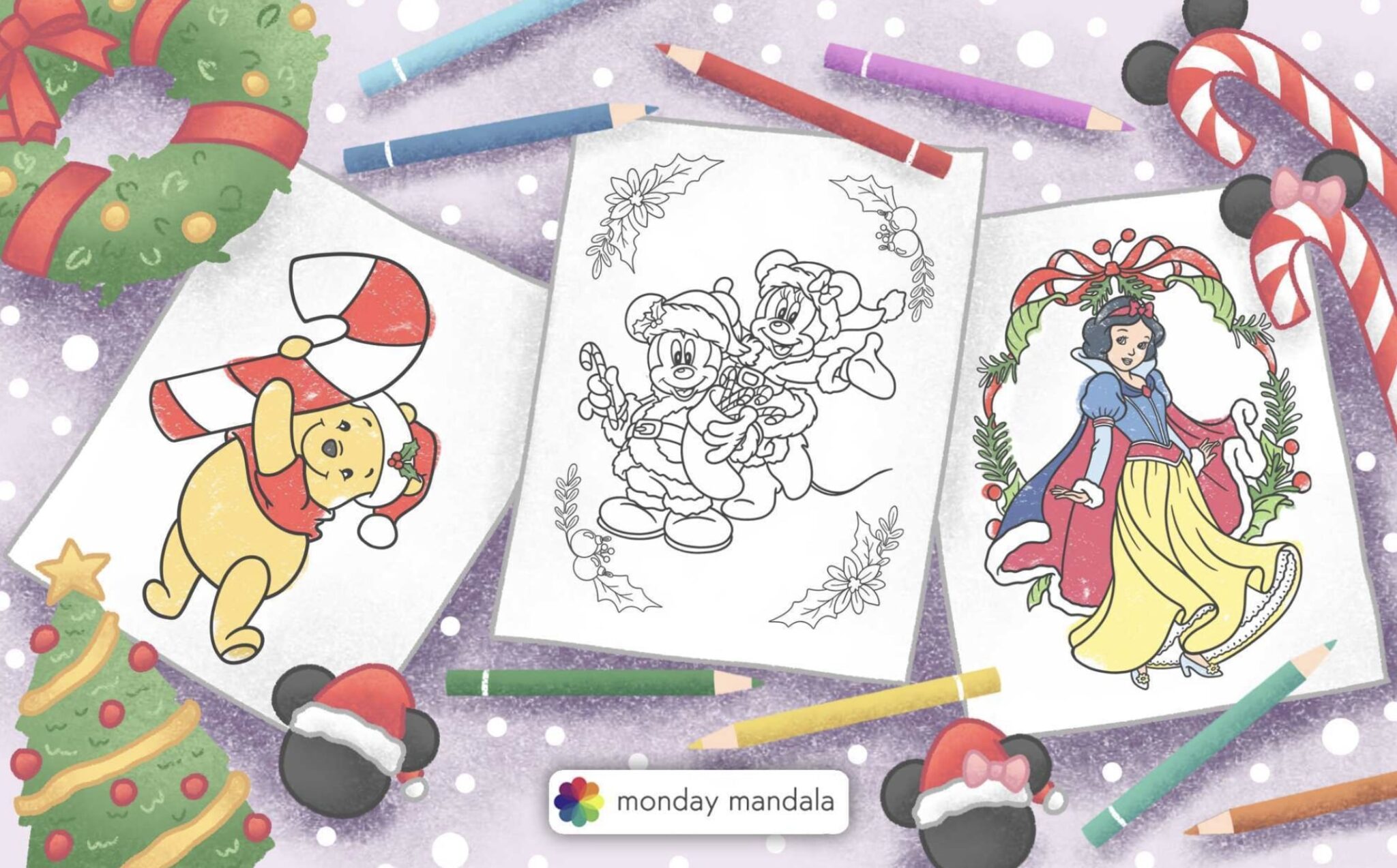 24 Disney Christmas Coloring Pages (Free PDF Printables)