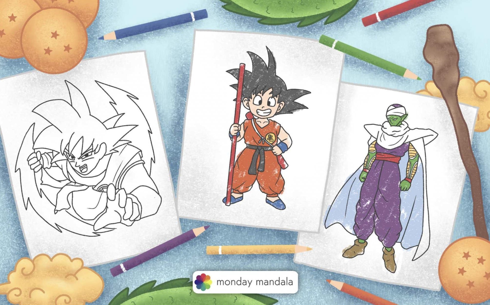 dragon ball z goku super saiyan 1000 coloring pages