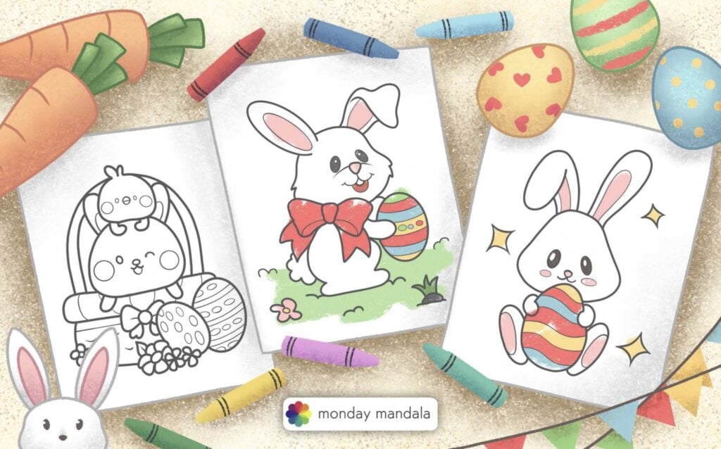easter bunny coloring pages featured image