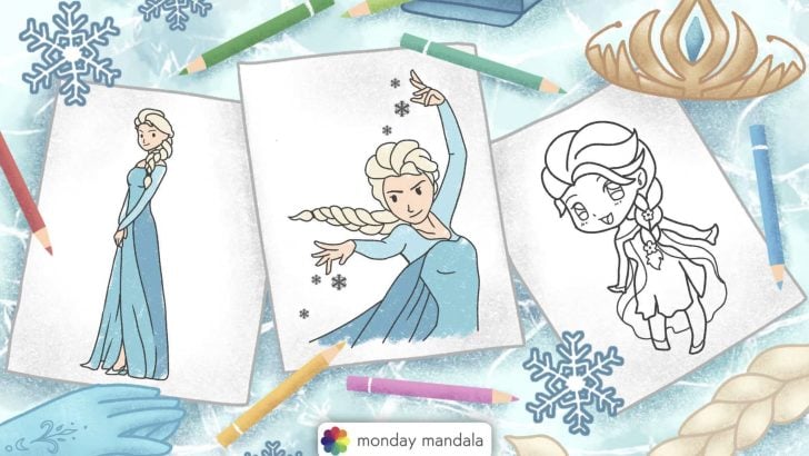 elsa coloring pages featured image
