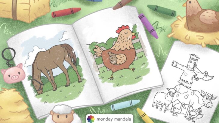 farm animals coloring pages feature image