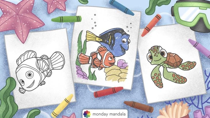finding nemo coloring pages featured image