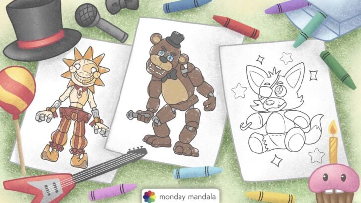 five nights at freddys coloring pages featured image