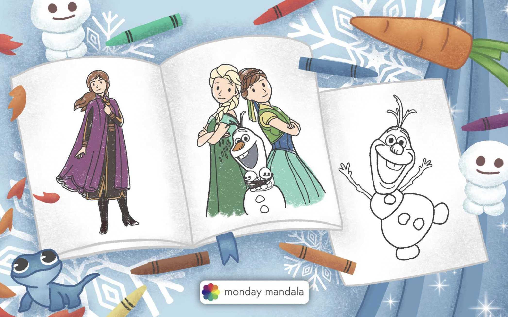 free printable frozen coloring pages